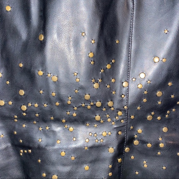 Vintage MOSCHINO Faux Leather Studded Dress Size 8 - Picture 4 of 6